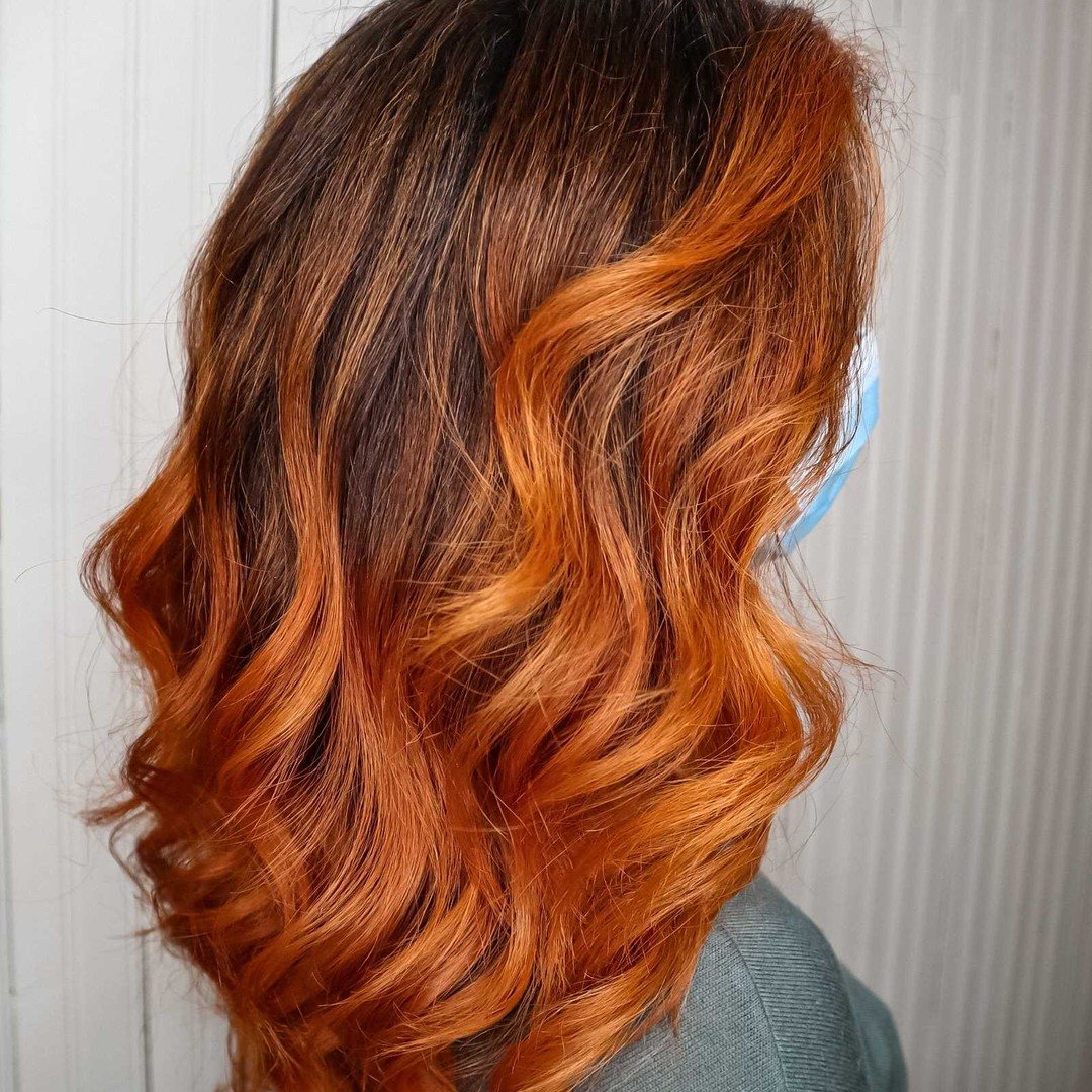 Balayage cuivré signature Salon Em
