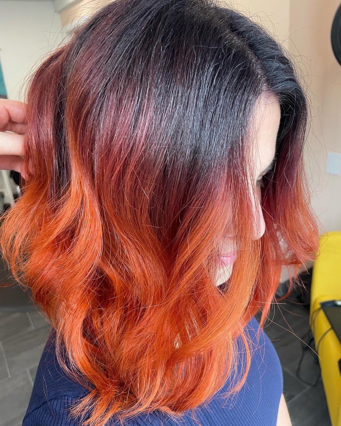 Balayage cuivré lumineux